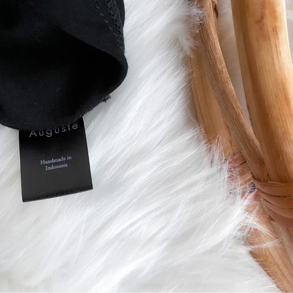 Auguste The Label Pleated Mini Dress Blouse Tunic Top Crochet High Low US 2 - Picture 10 of 13